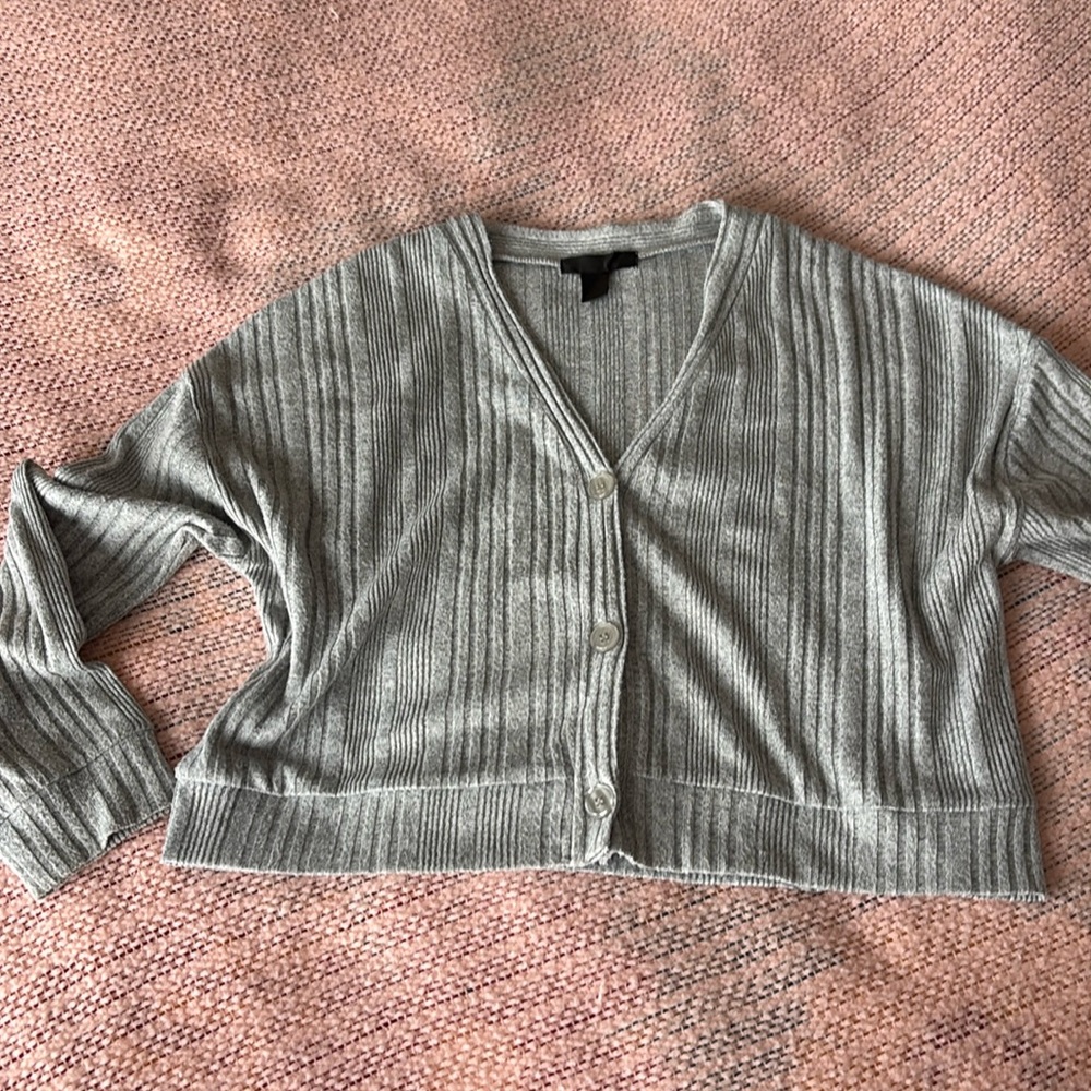 Gray Button Down Sweater